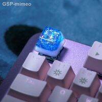 Water✴Mimeo Resina Keycap Com Estrelas E Bolhas No Mar Céu Teclado Mecânico DIY Retroilado สวิทซ์เชื่อมต่อขยายอุปกรณ์1