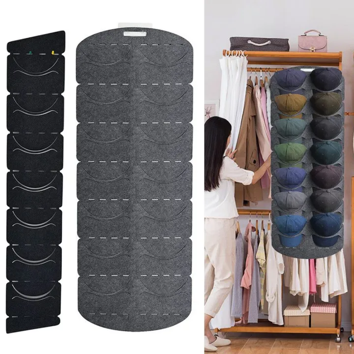 HEATHER New Collecting Felt Hanging Stand Hat Storage Bag Storage Rack ...