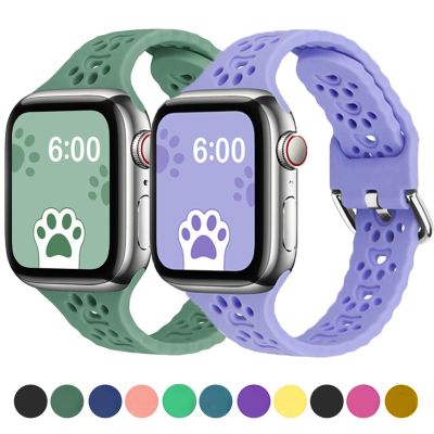 Cat Paw Silicone Strap For Apple Watch Band 44mm 40mm Correa 38 42mm bracelet iwatch Series ultra 8 7 SE 6 5 4 3 41mm 45 mm 49mm Straps