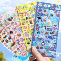 Kawaii Glittering 3D Sushi Sea Animals Vehicles Stickers Scrapbooking Diy Journal Stationery Sticker Gift Deco Art Kids Prizes Stickers Labels