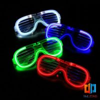 แว่นตาเรืองแสง ""มีหลอดไฟ LED"" แว่นตาเรืองแสง คริสต์มาส Luminous glasses