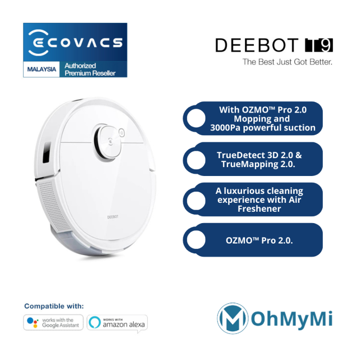 Ecovacs Deebot Ozmo T9 Robot Vacuum Cleaner with 3D detection and
