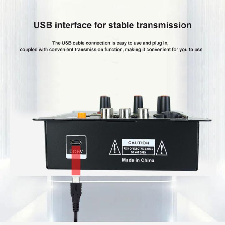 เอฟเฟกต์5ช่องสัญญาณมิกเซอร์ขนาดเล็ก-dsp-แบบผสมแผงดีเจจอแสดงผลดิจิตอลบลูทูธ-usb-ที่เข้ากันได้การบันทึกการเล่นคอมพิวเตอร์