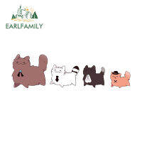 EARLFAMILY รถเปิดหลังคาแล็ปท็อปลายกราฟฟิตี้สติกเกอร์รถสุนัขจรจัด X3.7cm 13ซม. พันรถด้วยไวนิลกันน้ำ