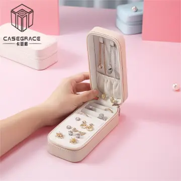 Casegrace Ring Box Small Jewelry Box Girls Jewelry Organizer Mini Trav