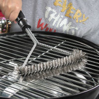 Kitchen Accessories BBQ Grill Barbecue Kit Cleaning Brush Stainless Steel Cooking Tools Wire Bristles Triangle Clear Brushes