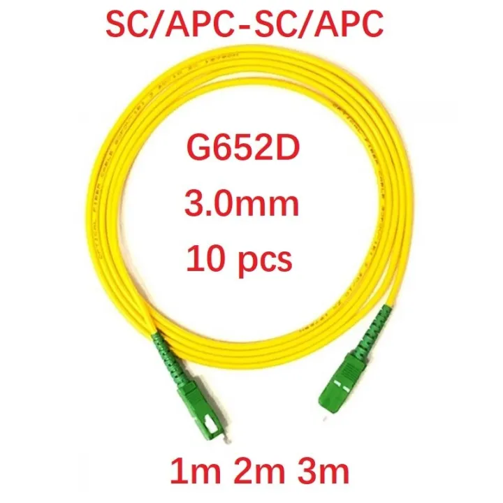 10pcs 1/2/3Meter Sx Core 3.0mm G652D Single Mode patch cable SC/APC-SC ...