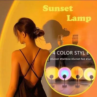 โคมไฟสร้างบรรยากาศ Sunset  โปรเจคเตอร์ Night Light USB โคมไฟข้างเตียง โคมไฟคู่รัก สร้างบรรยากาศห้องนอน บาร์ LED Light สปา