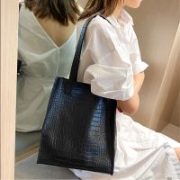 ZZOOI SMOOZA Fashion Women Bags Casual Totes Bag New Alligator Leather Shoulder Handbags Wild Ladys Bag Large Capacity Shopper Totes