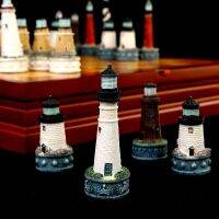 Lipid painted chess lighthouse building ocean lighting building theme chess tree game table toys puzzle entertainment