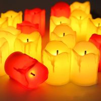 【CW】 6/12PCS Flameless Candles Electric Led Candle Lamp Battery Operated Tea Light Set for Christmas Party Wedding Holiday Home Decor