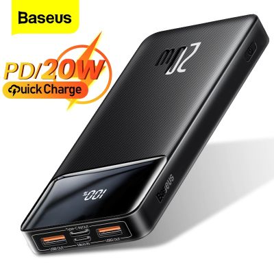 Baseus Power Bank 20000mAh Portable Charger Powerbank 10000mAh External Battery PD 20W Fast Charging For iPhone Xiaomi PoverBank ( HOT SELL) tzbkx996
