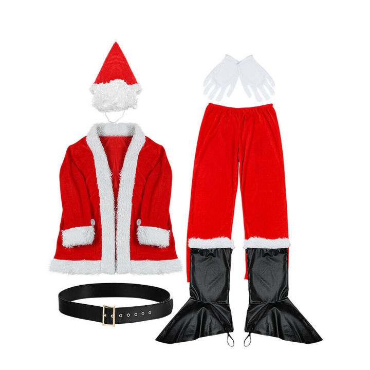 shanglife-ชุดคอสเพลย์ซานตาคลอสชุดพ่อชุดผ้าสักหลาดชุดผู้ใหญ่