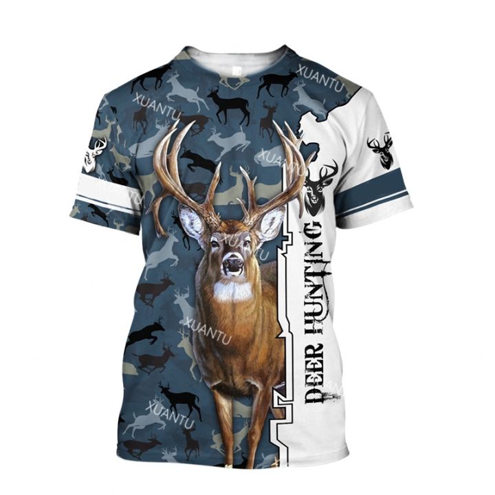 new-summer-hunting-deer-animal-3d-printing-mens-t-shirt-outdoor-unisex-sports-street-short-sleeved-fashion-o-neck-t-shirt