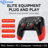 Wireless Bluetooth-Compatible Gamepad Vibration 6-Axis Console Controller จอยสติ๊กสำหรับ Ps4