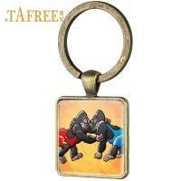 【CW】❣∋┇  TAFREE Wrestling square keychain sport loves Fans souvenir  art photo keyring WR66