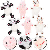 ETEREAUTY 6 pcs น่ารักขนสัตว์ขนยาวผูกติดขนนกสัตว์ข้นแรงกระแทกผมยืดหยุ่นสำหรับสาว