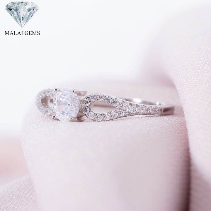 malai-gems-แหวนเพชร-แหวนเพชรชู-แหวนวงรี-เงินแท้-925-เคลือบทองคำขาว-ประดับเพชรสวิส-cz-รุ่น-151-rh1752-แถมกล่อง