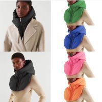 ✁●﹉ Winter Ultralight Down Hooded Hats For Women Men Warm Ring Scarf Balaclava Hat Neck Zippper Drawstring Coat Scarf Short Tank Top