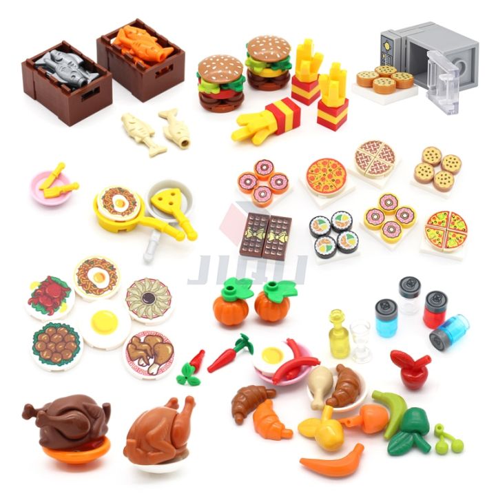  Kitchen Food Accessories Building Block Toy Brick