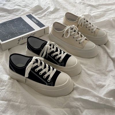 CODff51906at MAY Classic Canvas Sneakers Rubber Low Top Student Girl Shoes Concise Small White Kasut