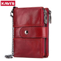 KAVIS Rfid 100 Genuine Leather Women Wallet Female Portomonee Coin Purse Short Male Money Bag Quality Designer Male Card Small