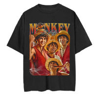 เสื้อยืด ขนาดใหญ่ พิมพ์ลาย Monkey D Luffy Live Action One Piece พรีเมี่ยม