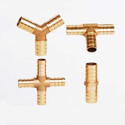 Brass Barb Pipe Fitting 2 3 4 way brass connector For 4mm 5mm 6mm 8mm 10mm 12mm 16mm 19mm hose copper Pagoda Water Tube Fittings Watering Systems Gard