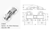 10PCS KAK 90 Degree Cabinet Hinges 3 Inch No-Drilling Hole Soft Close Spring Hinge Kitchen Cupboard Door Furniture Hardware