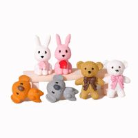 Kawaii Pvc Simulation Cartoon Bear Rabbit DIY Home Decor Miniature Fairy Garden Decoration Dollhouse Accessories