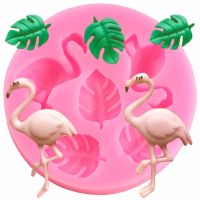 3D Flamingo เด็กวันเกิด DIY Party Fondant เค้กตกแต่งใบเต่าซิลิโคนแม่พิมพ์ Cupcake ช็อกโกแลต Gumpaste แม่พิมพ์ลูกอม-VXCB MALL