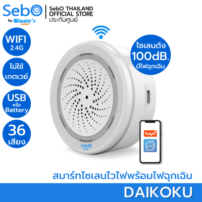 SebO DAIKOKU ไซเรนพร้อมวัดอุณหภูมิและความชื้น เสียงแจ้งเตือน 18 แบบ ความดัง ระดับ 110 dB. ตั้งระยะเวลาดัง วัน เวลาทำงาน ในแต่ละช่วงได้