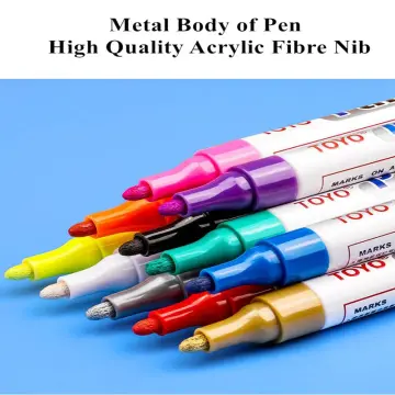 Oil Based Paint Pen, Permanent Paint Marker: Quick-Dry, Waterproof Paint  Set of 12 for Rock Painting, Glass, Fabric, Ceramic, Wood, Metal, Mug