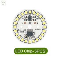 VITANG 5ชิ้น PCB พร้อมสปอตไลท์แบบบูรณาการ3W 5W 7W 9W 12W SMD 2835 AC 220V IC หลอดไฟไดรเวอร์ชิปอุปกรณ์โคมไฟทำเล็บหลอดไฟหลอดไฟชิป LED