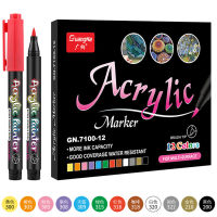 Acrylic Paint Brush Marker Pens for Fabric Canvas Art Rock Painting Card Making Metal and Ceramics Glass DIY Craft Projects