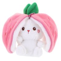 15Cm Kawaii Fruit Transfigured Bunny Plush Toy Strawberry Carrot Pineapple Turn Into Rabbit Stuffed Animal Doll Kids Gifts