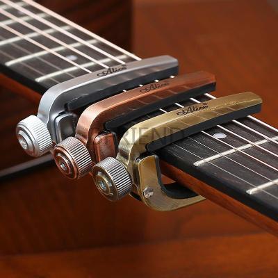 ；‘【；。 Alice A007J Adjustable Roller Metal Guitar Capo Clamp Key Capotraste For Acoustic Electric Guitar Zinc Alloy Pearl Chrome Bronze