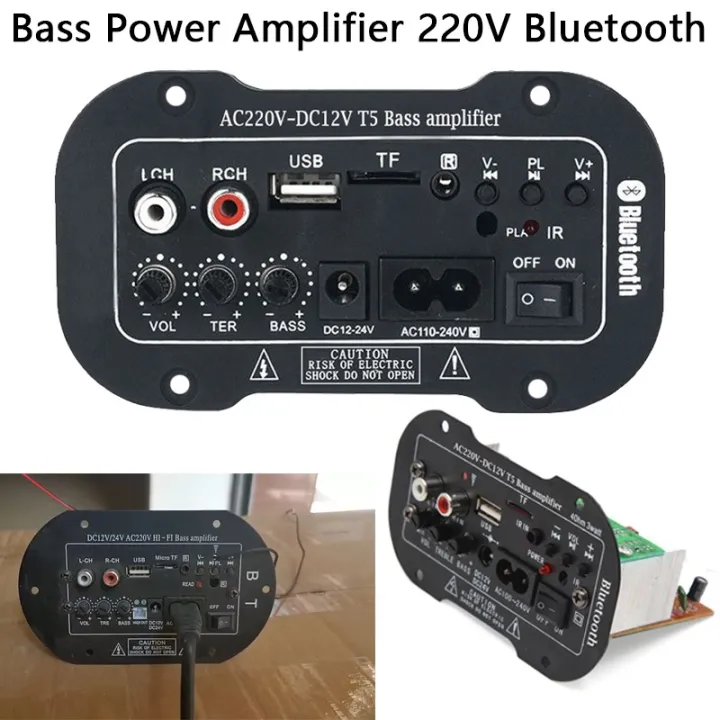 Bass Power Amplifier 220V Bluetooth HiFi Bass Power AMP Mini Car Amplifier T5 Lazada PH