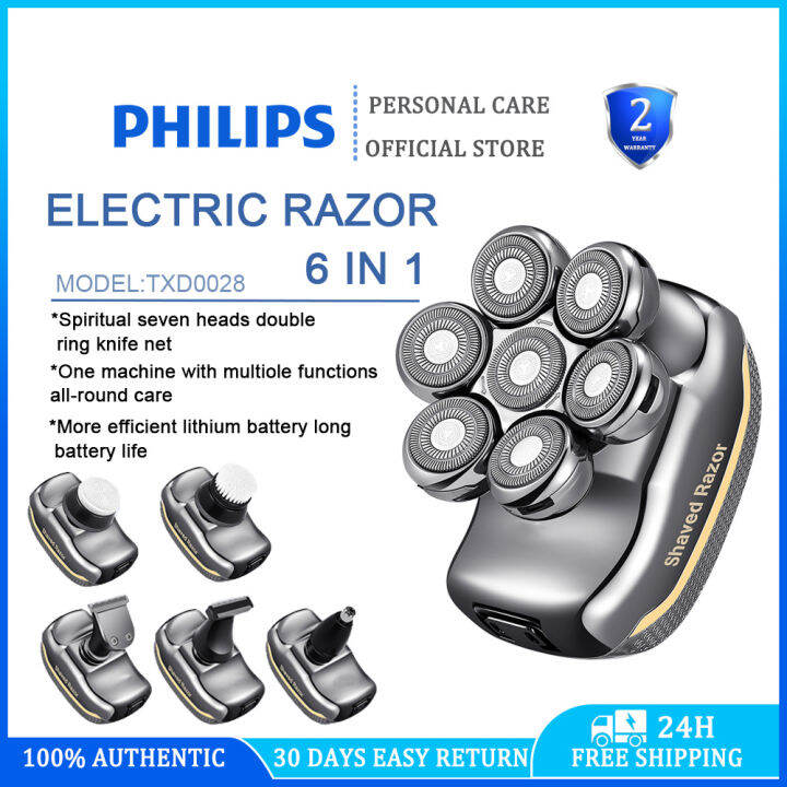 Philips 6 in 1 Electric Rechargeable Cordless Razor Multifunctional 7D ...