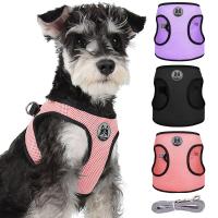 Escape-Proof Small Dog Harness Vest Breathable Mesh Pet Harness and Leash Set for Puppy Cats Adjustable Dog Walking Supplies Pug Collars