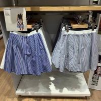 Uniqlo Summer womens designer pleated mini skirt college style striped skirt pleated skirt C457703