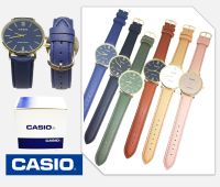 (พร้อมกล่อง) CASIO กันน้ำ นาฬิกาข้อมือผู้ชาย สายหนัง ขอบทอง นาฬิกาข้อมือCASIO นาฬิกาแฟชั่นชายและหญิง ควอตซ์ชายหญิง RC624