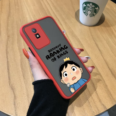 GGK เคสป้องกันกล้องสำหรับ Vivo Y02A Y02T การ์ตูนอะนิเมะจัดอันดับของพระมหากษัตริย์ขอบเคสนิ่มใส่โทรศัพท์ Poggi มีน้ำค้างแข็งโปร่งใสแข็งเคสป้องกันกล้องคลุมทั้งหมดกันกระแทก