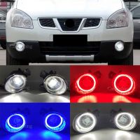 ไฟตัดหมอกรถยนต์ LED ดวงตานางฟ้าสำหรับ Nissan Qashqai Qashqai + ชุดไฟตัดหมอก2 J10 DRL 12V 2007 2008 2009 2010 2011 2012 2013ไฟตัดหมอก