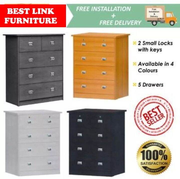 BEST LINK FURNITURE Multiple Variations Chest of 5 Drawers /