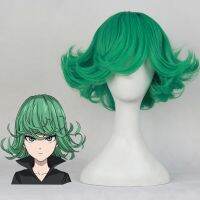 [AhQ ornaments] อะนิเมะ One Punch Man Tatsumaki คอสเพลย์วิกผม30ซม. สั้น Curly Wavy ผมสังเคราะห์ทนความAhQ ornamentsฟรีหมวกวิกผม