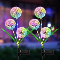 Spot new product led solar ground plug light outdoor dandelion courtyard terrace decoration garden square waterproof lawn light