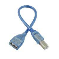 【Clearance sale】 1x USB สีฟ้า2.0 Type A แจ็คตัวเมีย USB 2.0 Type B สแกนเนอร์ตัวปรับเครื่องพิมพ์ปลั๊กสายต่อ30ซม./1ft