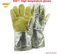 500 degrees heat insulation gloves High temperature resistant gloves to hot flame retardant aluminum foil Meta Aramid fire luvas