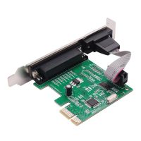 RS232 -232 Serial Port COM &amp; DB25 Printer Parallel Port to PCI-E PCI Express Card Adapter Converter WCH382L Chip